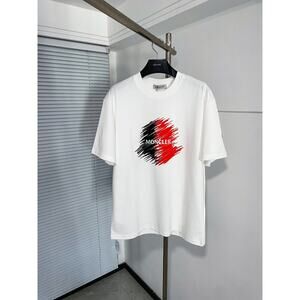 Moncler Men's and Women's crew neck white short sleeve T-shirt